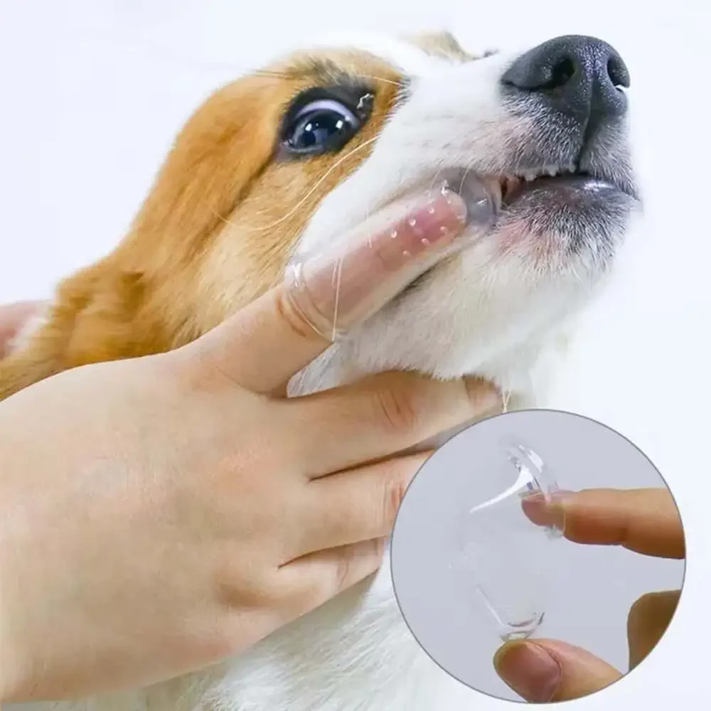 Super Soft Pet Finger Toothbrush Teddy Dog Brush Bad Breath Tartar Teeth Care To